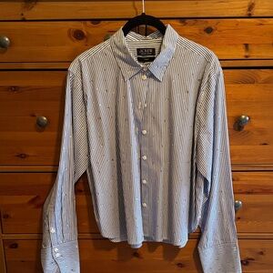 EUC J Crew Organic Cotton Cropped Garcon Shirt! With sequins! Size 12